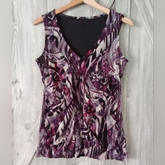 Zoe Purple Stretch Mesh Top - Picture 1 of 10